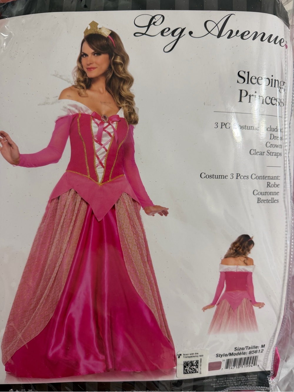Leg Avenue Hot Pink and Gold Sleeping Princess Costume